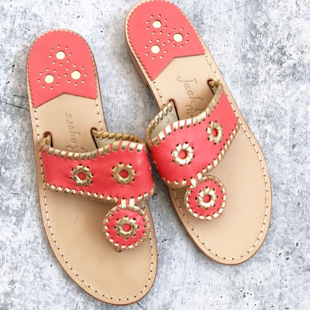 Jack Rogers Nantucket Slide in Fire Coral